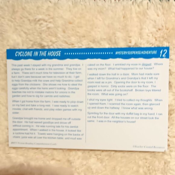 EUC ~ Fiction Reading Comprehension Cards for 3rd Grade - Picture 13 of 16